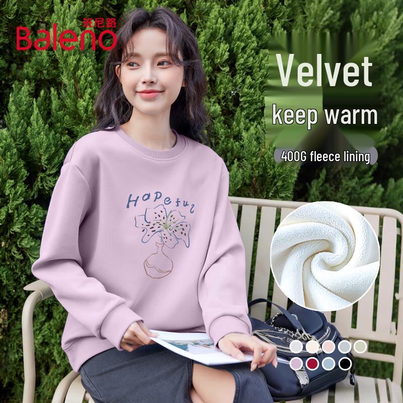 Baleno Women's Fleece Lined Crew Neck Sweatshirt