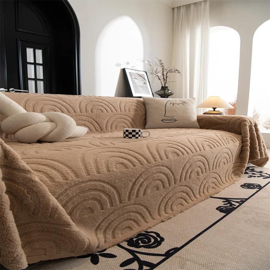 Sofa Cover Cloth Advanced Sense Can Be Covered Sofa Blanket Autumn and Winter Plush Sofa Towel  New Full Cover Towel