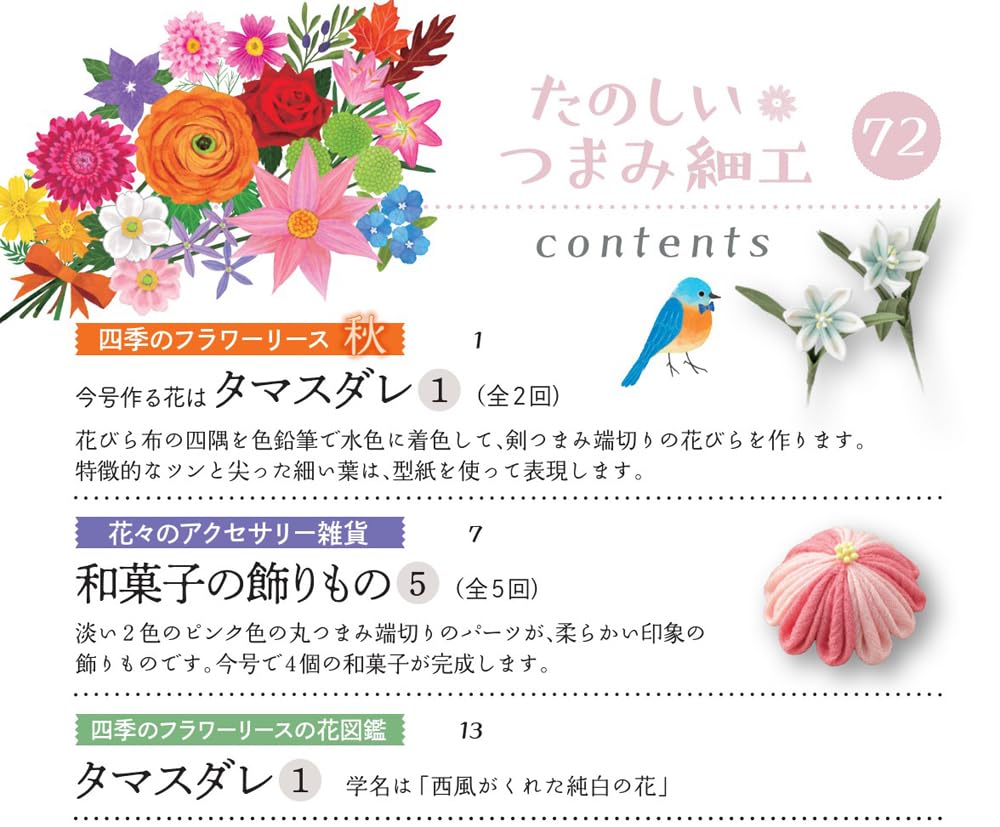 Fun Tsumami Zaiku 72 No. [Encyclopedia] (with kit)