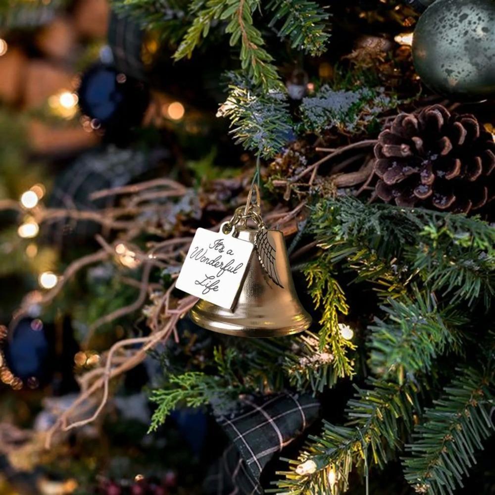 It's a Wonderful Life Angel Wing Wind Chime Bell Metal Vintage Bell  Xmas Decor