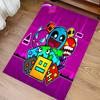 1pc Geometry Dash5 Print Area Rug - Soft, Washable Non-Slip Indoor Mat for Office Chairs, Living Room, Home Office Decorative Rug