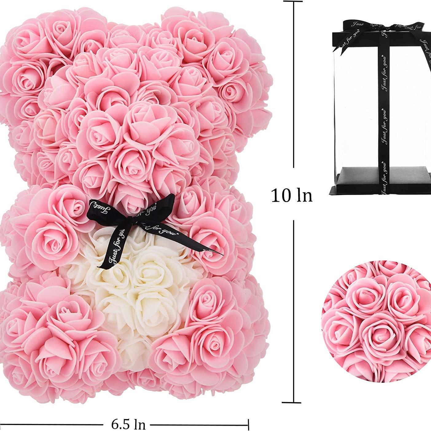 

Мишка из роз - 25 см подарок на день рождения 25cm + OPP Transparent Bag