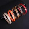 1. Women Multicolor Striped Slim Bangle Thin Cuff Bracelet With Smooth Glossy Surface Elegant Wrist Ornament For Dating Evening