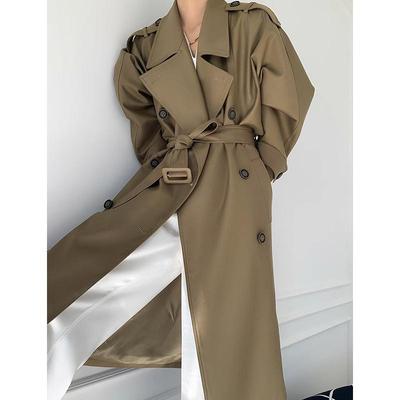 Trench Doppiopetto Retro Britannico con Cintura Rongtai da Donna - Collezione Primavera 2025