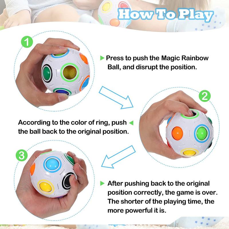 Rainbow Ball Puzzles Antistress Cube Football Magic Cube Educational Learning Toys for Children Adult Kids Stress Reliever Toys