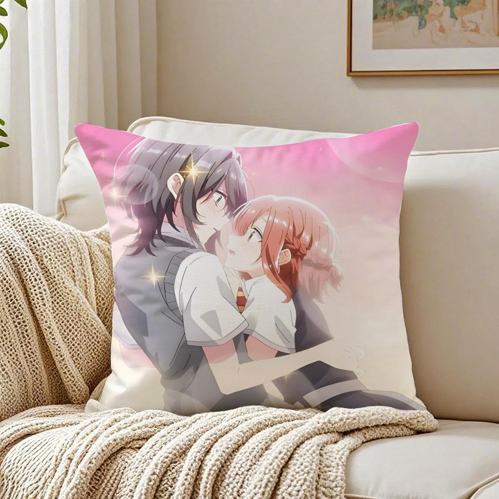 Süße Yuri Anime HHikikomari Kyuuketsuki no Monmon Kissenbezug Kissenbezug Milbenschutz Wohnzimmer Sofadeko Kissen Zimmer