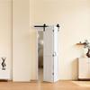 Bifold Barn Door, 914 x 2134 mm, MDF Bi-Fold Sliding Closet Doors, Hardware Kit Included, H-Frame Space-Saving Design, Need to Assemble, for Bedroom,