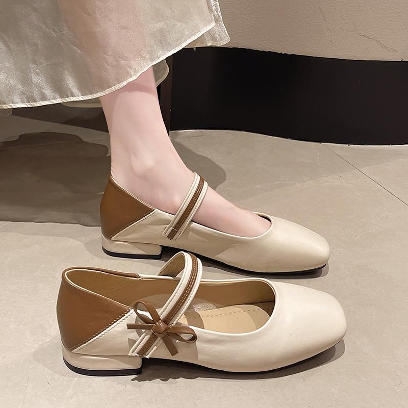 Fashion 2024 High Quality Flats Square Head Casual Comfortable Women's Shoes New Non-slip Outdoors Butterfly Knot Shoes for Women