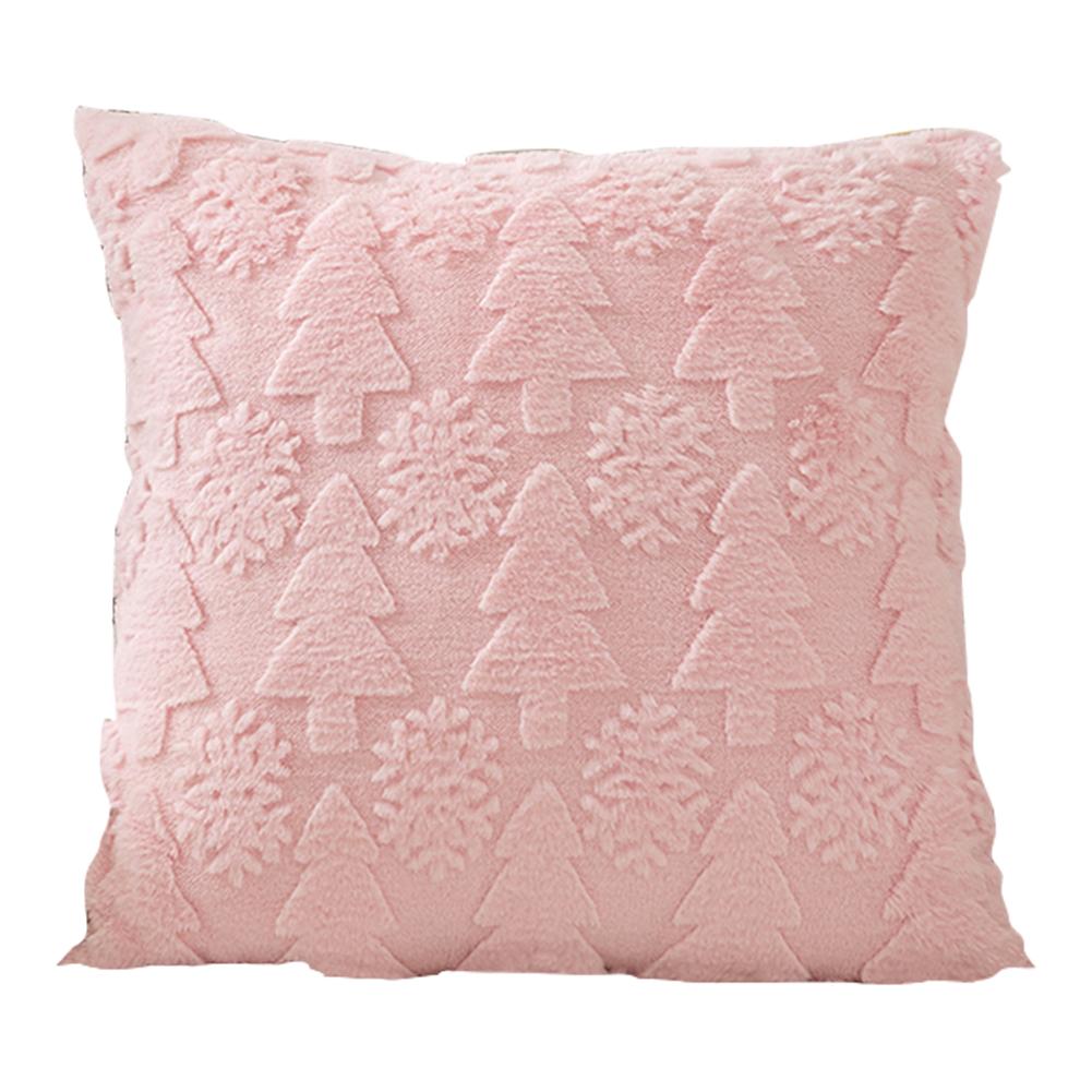 Christmas Tree Pillow Cover Soft Decorative Cushion Cover Fluffy Snowflake Pillowcase for Winter Holiday Decoration