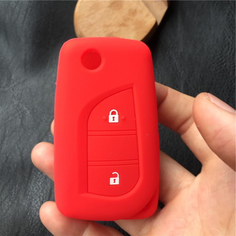 silicone car key cover case set holder bag For Peugeot 108 Remote Flip Folding 3 button key