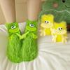 3D Novelty Face Fuzzy Socks Winter Coral Fleece Floor Socks Couple Sleep Socks Christmas Stockings Funny Cartoon Monster Socks