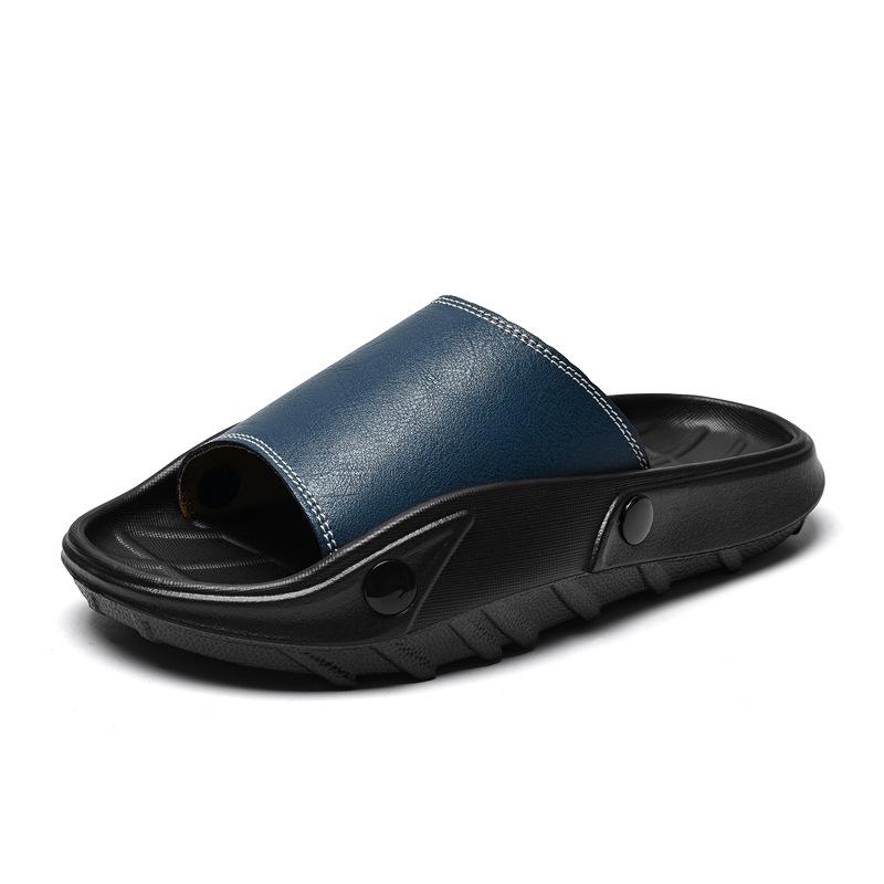 Plus Size Men s Genuine Leather Non-slip Open-toe Beach Sandals 44