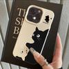 HOT Cartoon Black Cat Cool Lichee Leather Pattern Phone Case For Redmi Note 14 13 12 11 10 9 8 Pro Plus 4G 5G Shockproof Cover