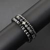 New 3Pcs Natural Stone Beads Bracelet Set With Black Onyx Tiger Eyes Hematite Healing Braclet Gifts For Him Lava Accessories