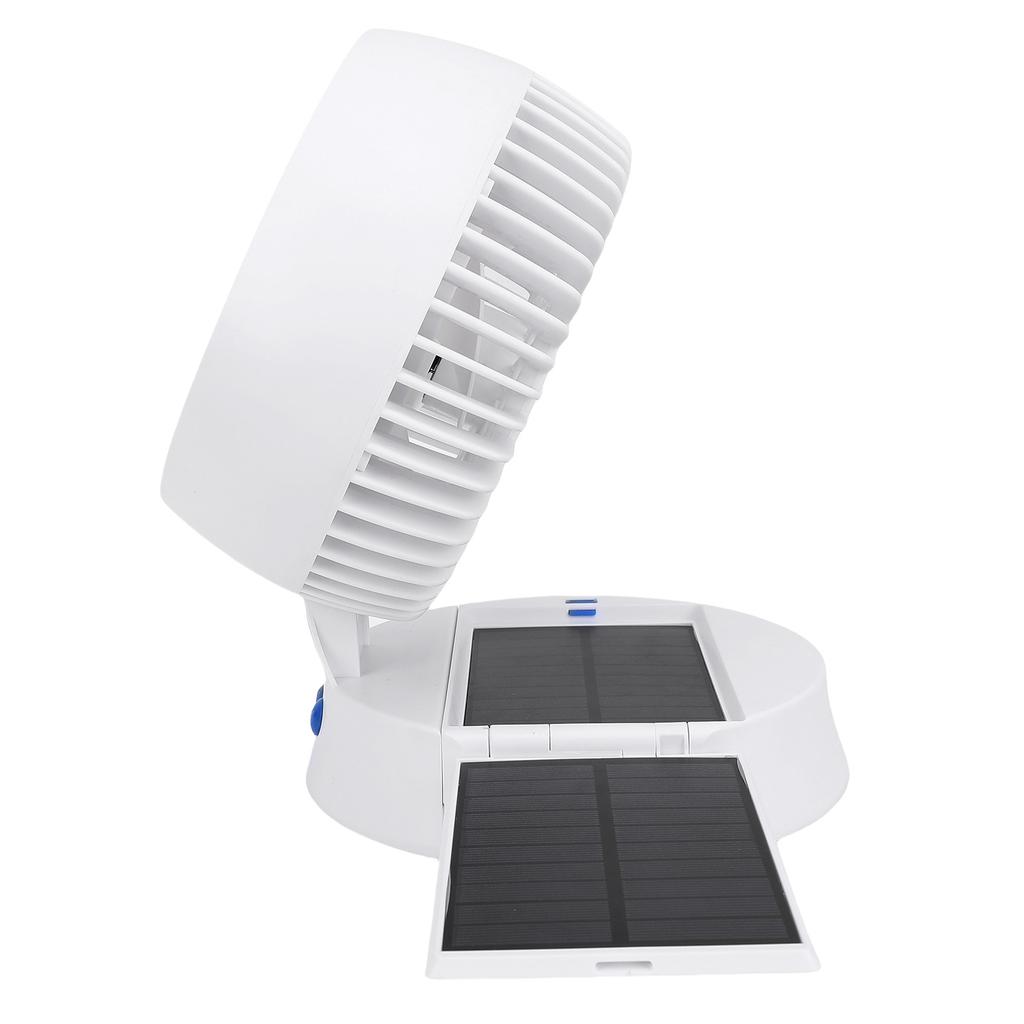 Solar Fan with LED Light 4 Wind Speeds 3 Brightness Adjustable Angle Foldable Portable Solar Camping Fan for Outdoor