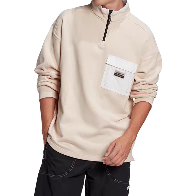 Adidas R.Y.V. Half-Zip Solid Utility Crewneck Sweatshirt Men Tops Light-Pink GN3277