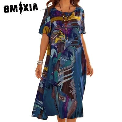 Women's Fashion Summer Spring Short Sleeve O-Neck Casual Dresses