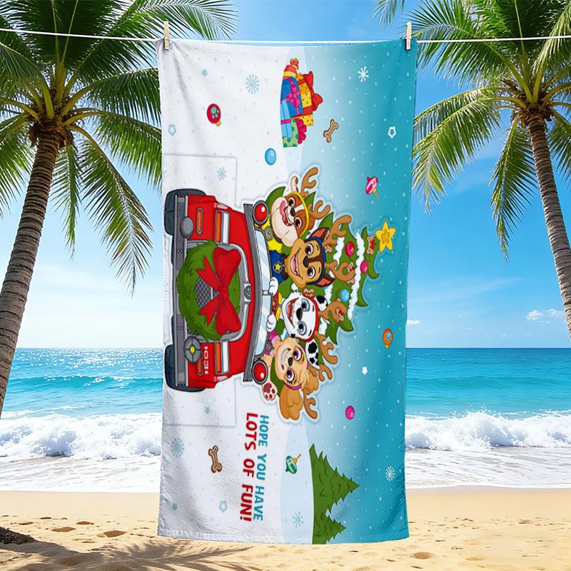 1Pc Christmas Fun Friends Beach Towel Quick Dry Multiuse For Beach Pool Gym Yoga Home Travel Christmas Halloween Xmas Gift S1324