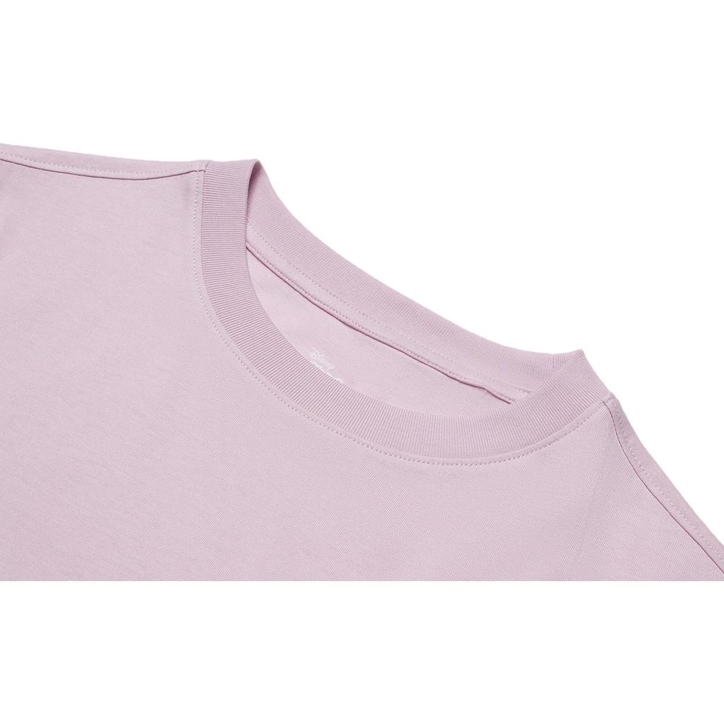 Li Ning X Disney Collaboration Zootopia Series Cartoon Embroidered Short Sleeve T-Shirt Women Tops Soft-Pink AHST278-4