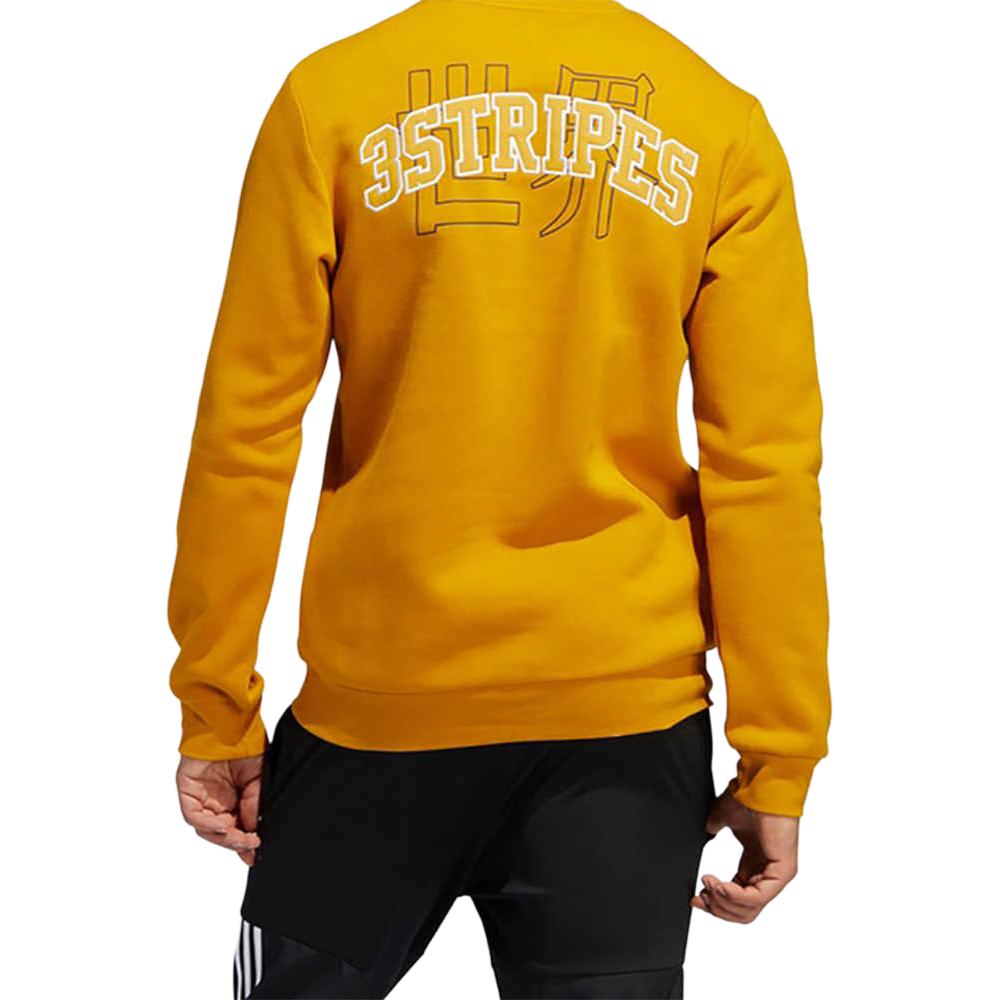 Adidas Sweatshirts Men's Yellow Crew Neck Moderate GE5524