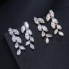 French Elegant Leaf Dangle Earrings Temperament Bridal Pendant Earrings  for Women Accessories
