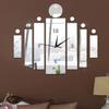 1pc DIY Creative Home Decoration Strip Rectangular Clock Mirror Wall Sticker Living Room Silent Mirror Wall Clock Wall Sticker
