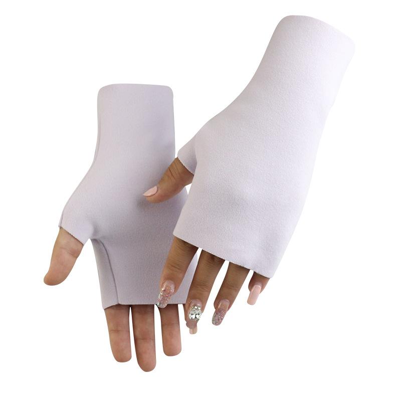Student writing warm gloves autumn and winter half-finger gloves German velvet cationic men's and women's touch screen dew five-finger manicure