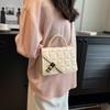 Chic Quilted Pu Leather Crossbody Bag Stylish Compact Handbag For Daily Use