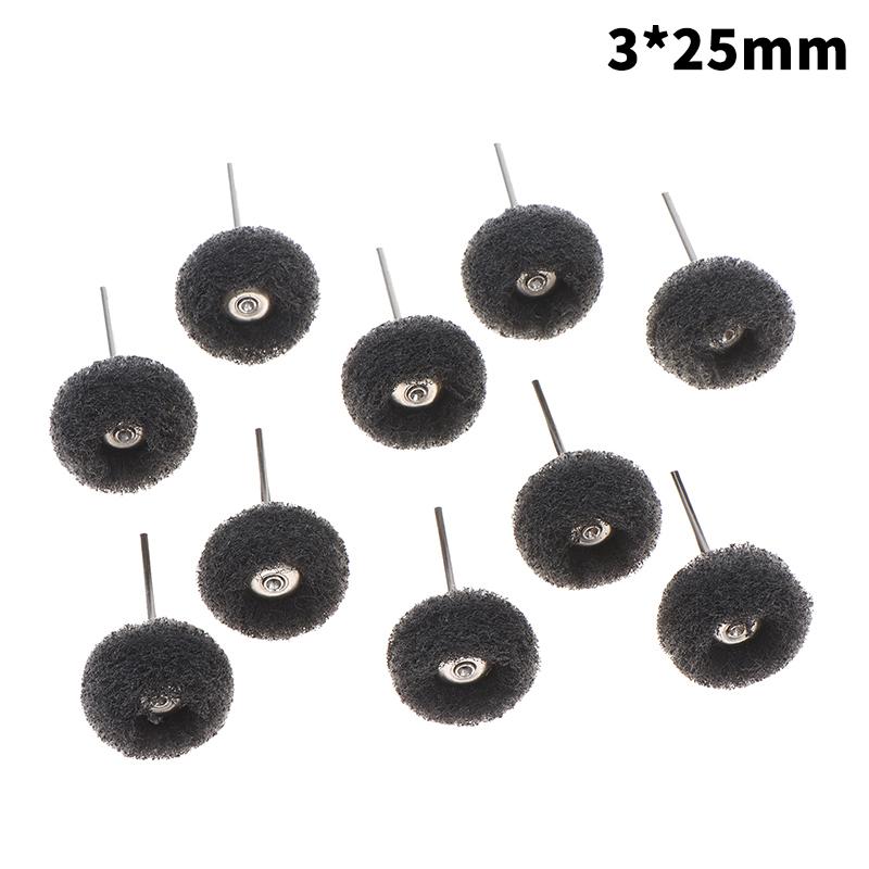 10Pcs Mini Drill Abrasive Brush Fiber Scouring Wheel Pad Cleaning Polishing Sanding Head Electric Grinder Brushes Rotary Tools