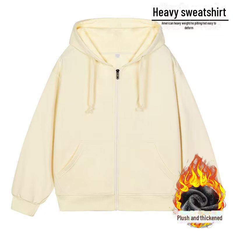 

Женская толстовка свободного покроя из хлопка и плюша с толстой искусственной овчиной для осени и зимы. L for 105-120 lbs абрикосовый