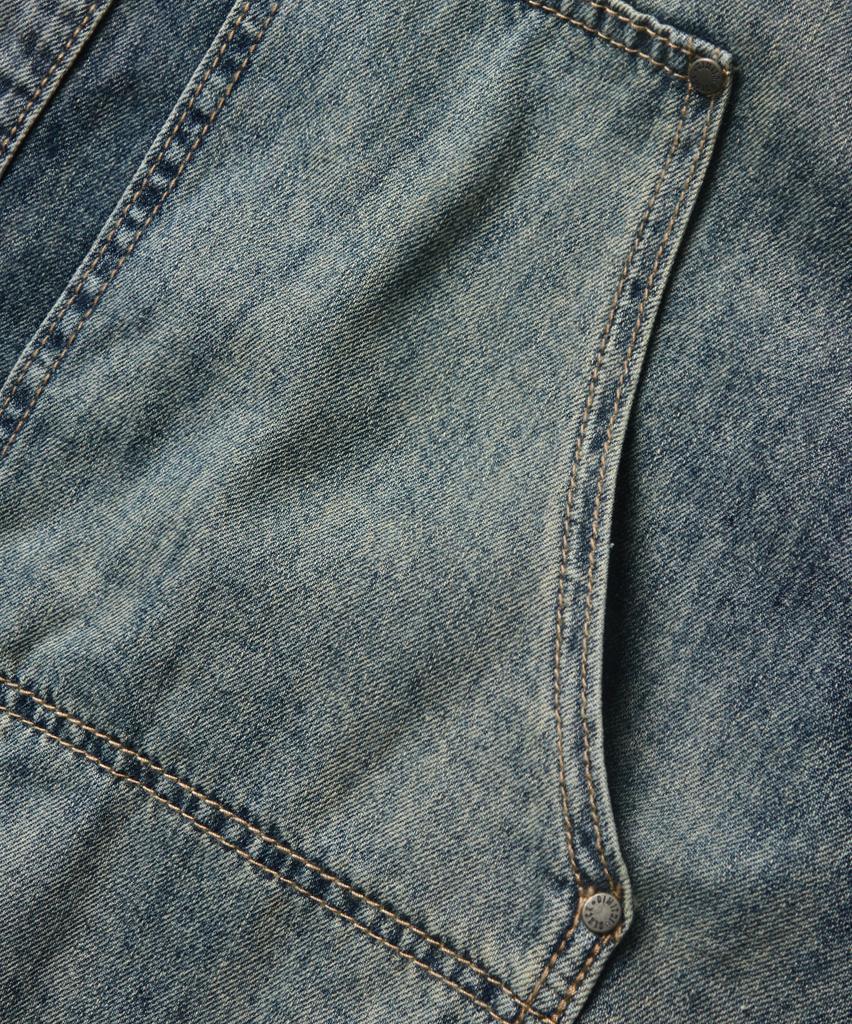 Dimiteulibeullaeg Double Knee Denim Short Sleeve Shirt_Dust Indigo