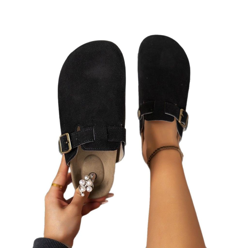 Baotou slippers female couple cork drag wish large size shoes casual half drag lazy shoes tide
