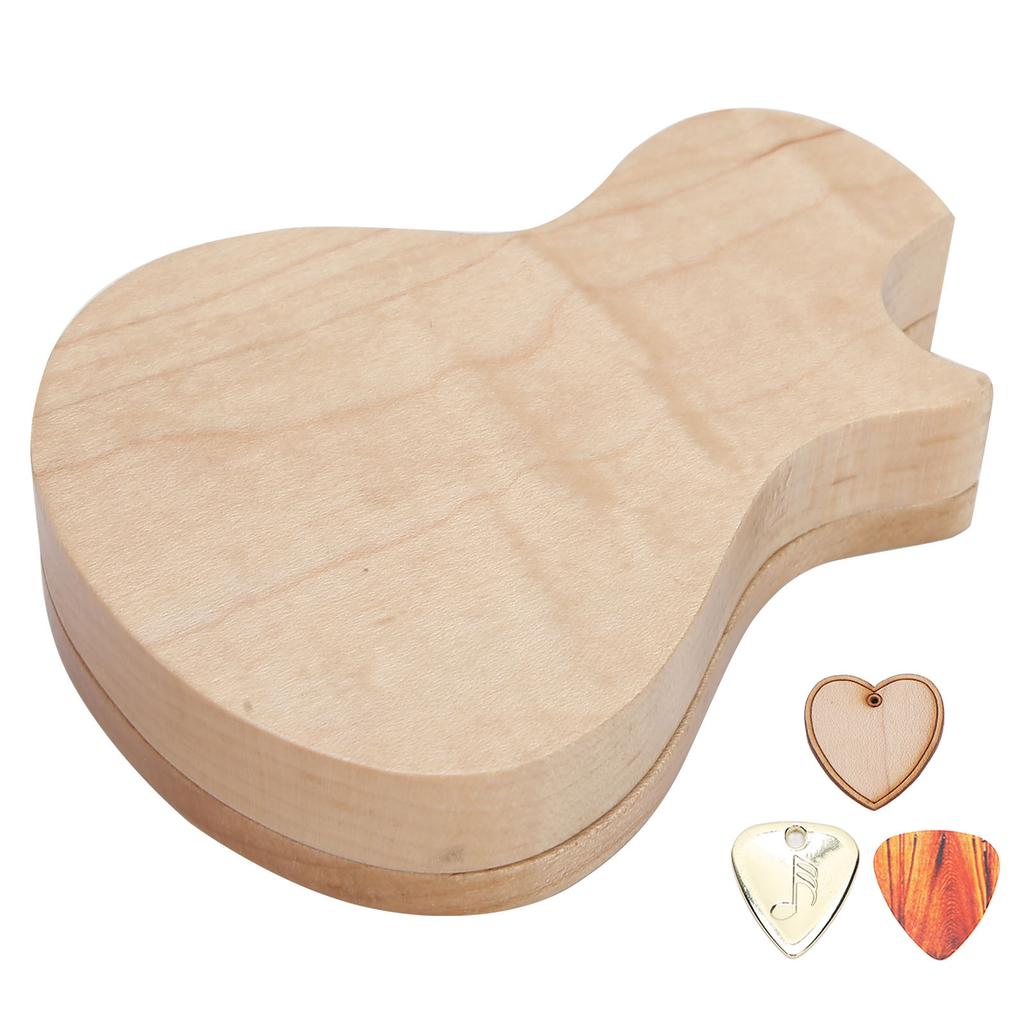 Guitar Pick Box Maple Solid Wood 3 Picks Guitarist Gifts Musical Instrument Accessories