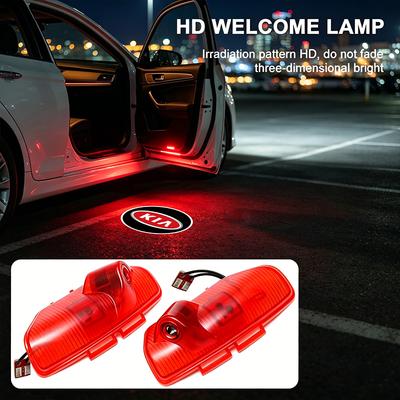 LED Car Door Logo Projector Lamps 2Pcs Welcome Light For Rio 3 K2 Ceed Cerato K3 Sportage 4 Picanto K5 Optima Sorento Forte Stinger