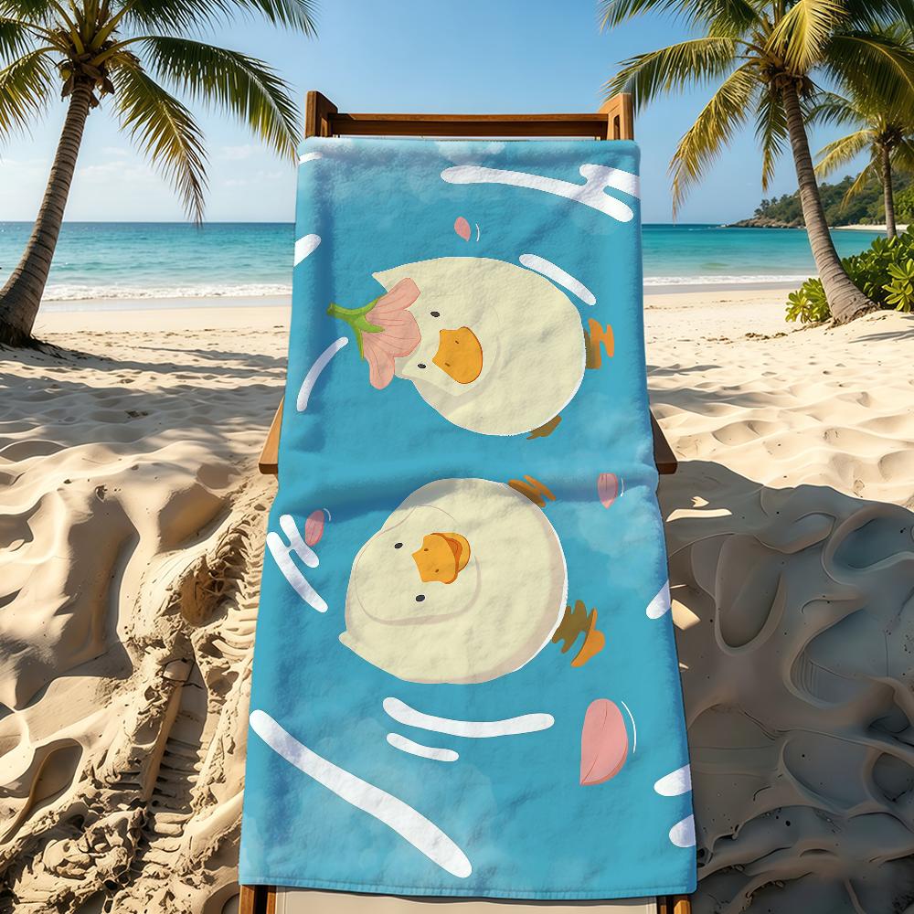 Enten-Cartoon Süßes Handtuch Für Outdoor-Camping Strandhandtuch Super Saugfähig Schnelltrocknend Sommerhandtuch