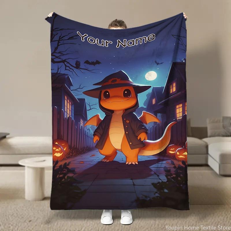 

Custom Name Personalized Blanket Pokémon Charizard Throw Blanket Warm Soft Fluffy Kids and Adult Sofa Bed Travel Cartoon Blanket 30x40in