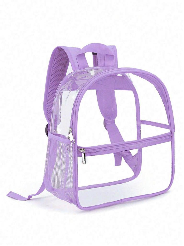 PVC Transparent Double Shoulder Backpack Waterproof Outdoor Portable Backpack Large Capacity Simple Student Schoolbag