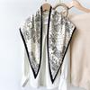 Korean Version Cashew Nut Printed Triangular Silk Scarf Women's Summer Atmosphere Wearing Headscarf Simulation Silk Fashion Headband Accessories