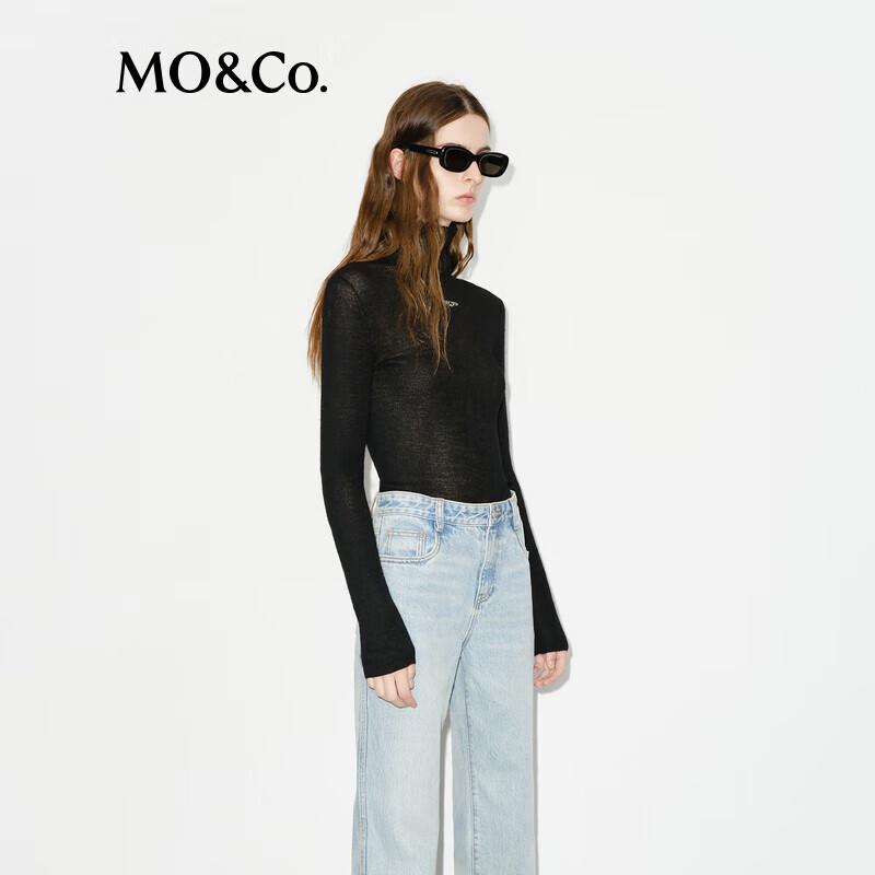 MO&Co. RECTO Baby Alpaca Seamless High-Neck Knit Sweater