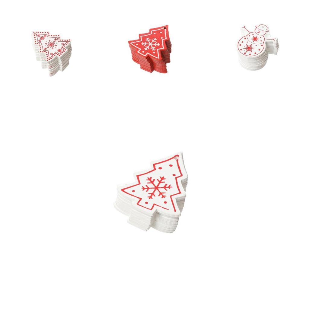 Charming 10pcs Wooden Christmas Tree Ornaments For Festive Home Decor
