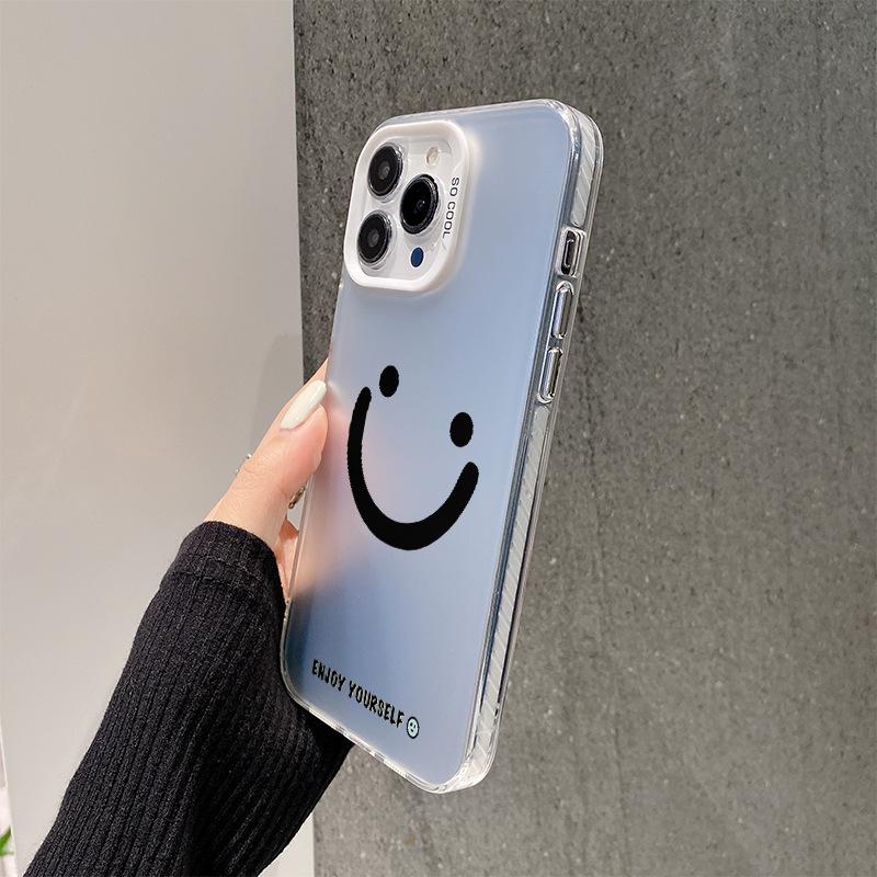 Custom Smiley Face Silver iPhone 15/14 Pro Max Protective Case