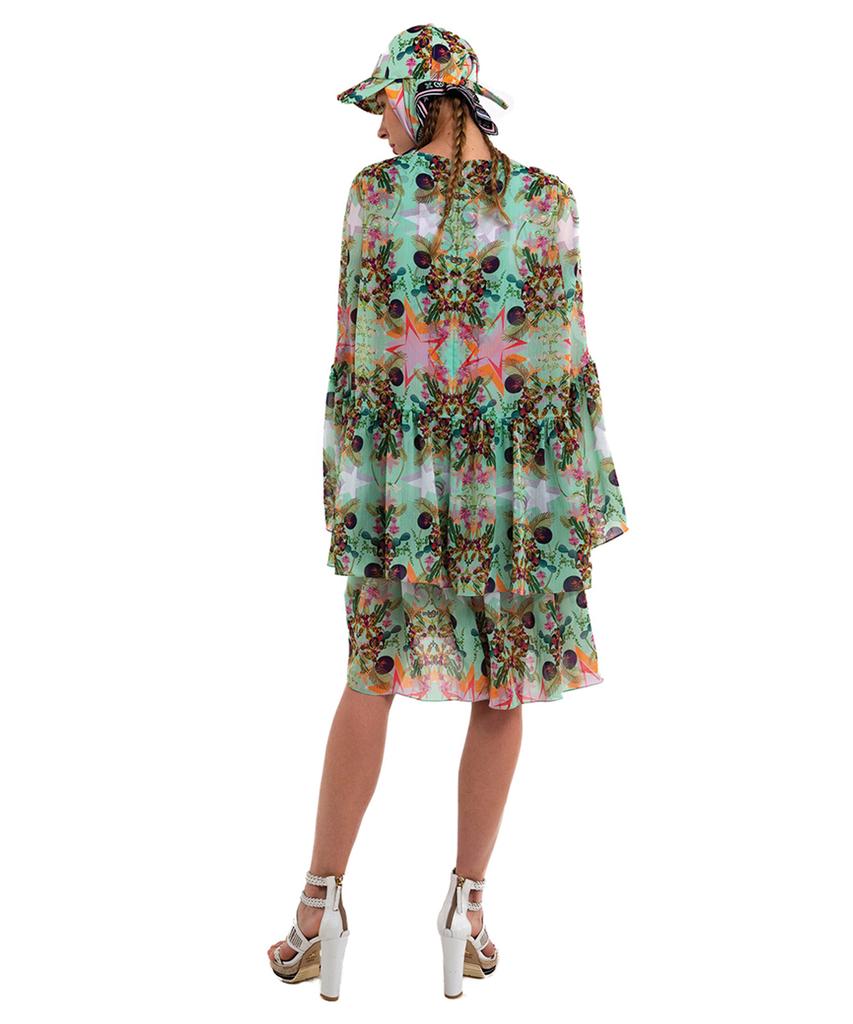 GREEDILOUS Mint Chandelier Ruffle Dress