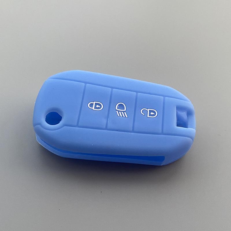 Silica Gel Car Key Case Cover for Peugeot 2008 308 T9 208 For Citroen Berlingo 2019 C3 Cactus Picasso C4l C5 X7 C8 Folding Key