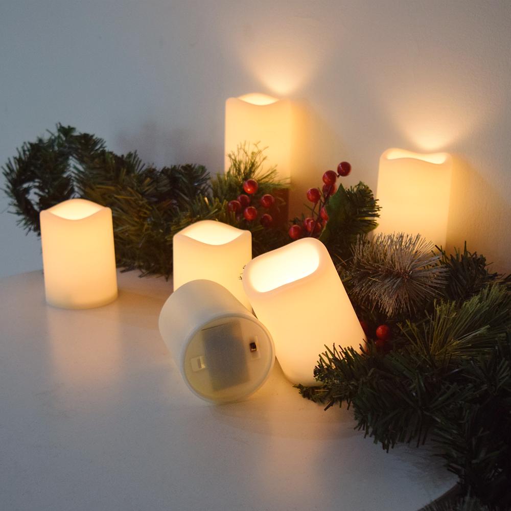 -Flameless LED Candles, Remote Control, Battery Operated, Home Decoration, Cylindrical Night Light, Timed, Sleep Candle Lamp