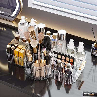 New 360° Rotating Makeup Brush Holder Cosmet Storag Box Luxury Makeup Organiser Lipsticks Make Up Container Vanity Organizer Box