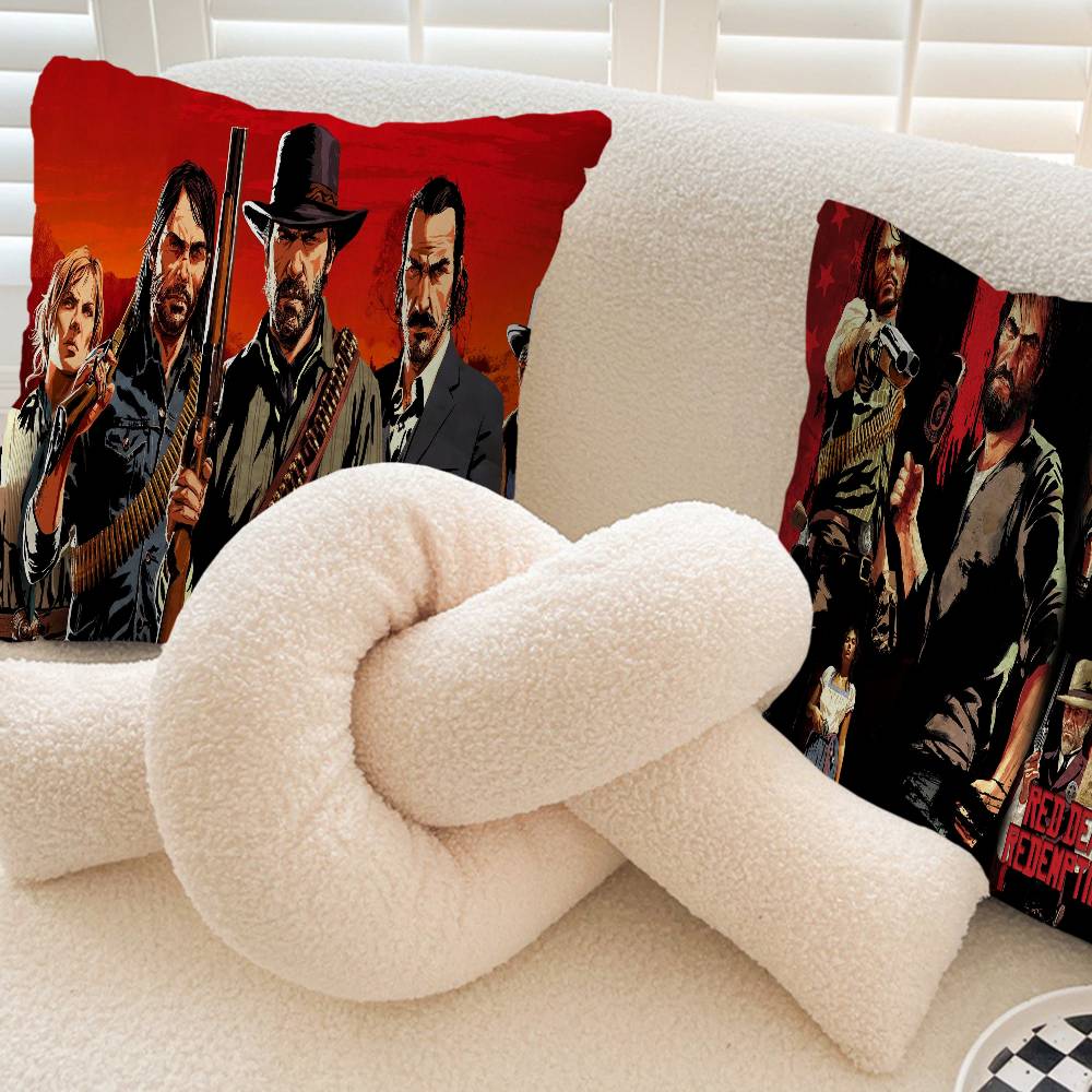 Red Dead R-Redemption Office Cushion Pillowcase Car Cushion Cover45X45CM Lumbar Pillowcase Sofa Pillowcover