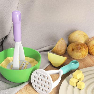 Presă manuală pentru piure de cartofi mâncare pentru bebeluși ustensile de bucătărie pentru bebeluși presă piure de cartofi violet și mașină de zdrobit
