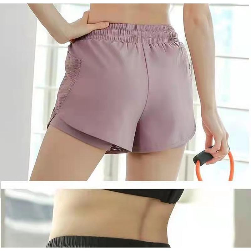 Sommer Damen Gaze Fake Zwei Schnelltrocknend Locker Laufshorts Weiblich Rutschfest Sport Fitnesshose