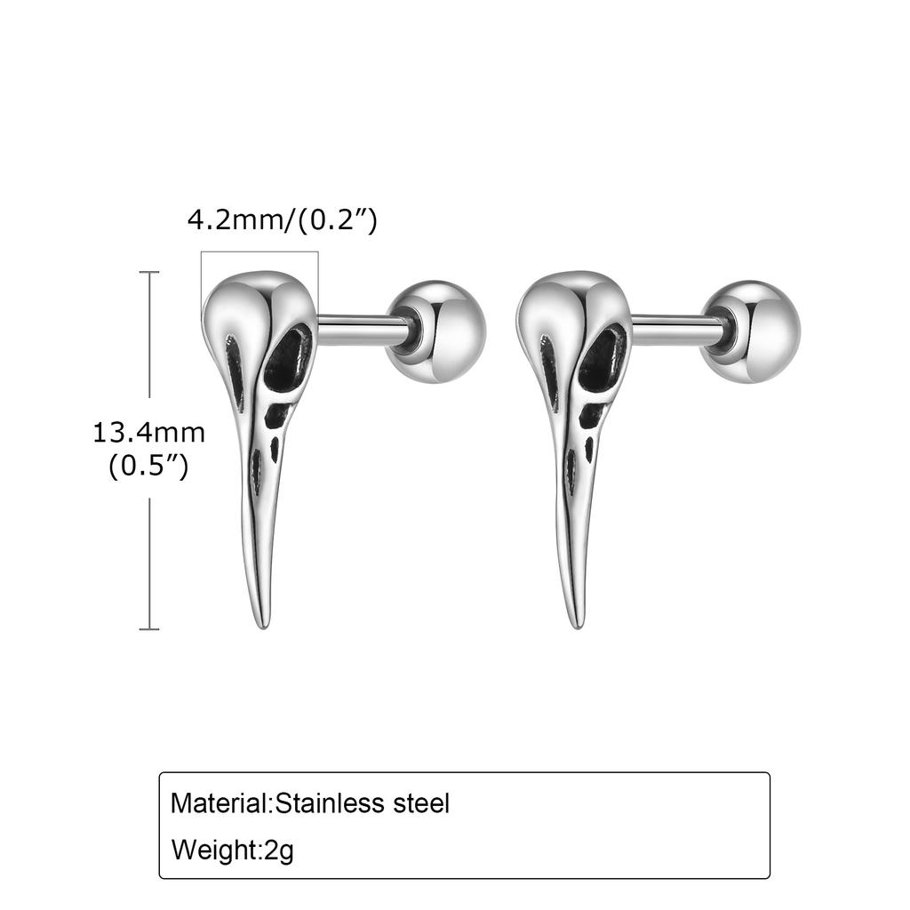 Spider/Cross/Cat/Crow/Four-pointed Star Stud Earrings for Unisex Unique Design Punk Personality Earrings Enamel Fashion Jewelry