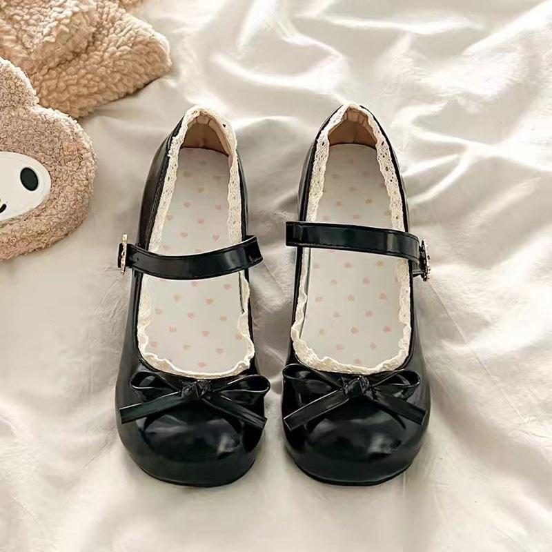 Sweet sister Japanese Lolita Mary Jane leather shoes women's 2026 new versatile light mouth bow single shoes shoes versatile